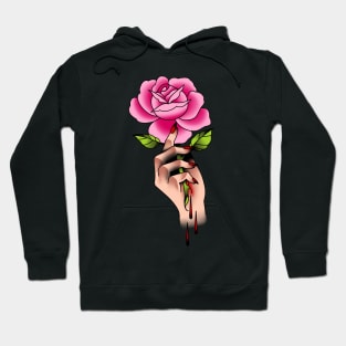 Hand with Rose Hoodie